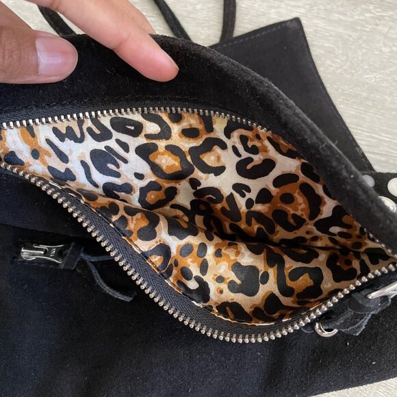 Sara Berman suede clutch Bag with 3 Compartments - Picture 10 of 11